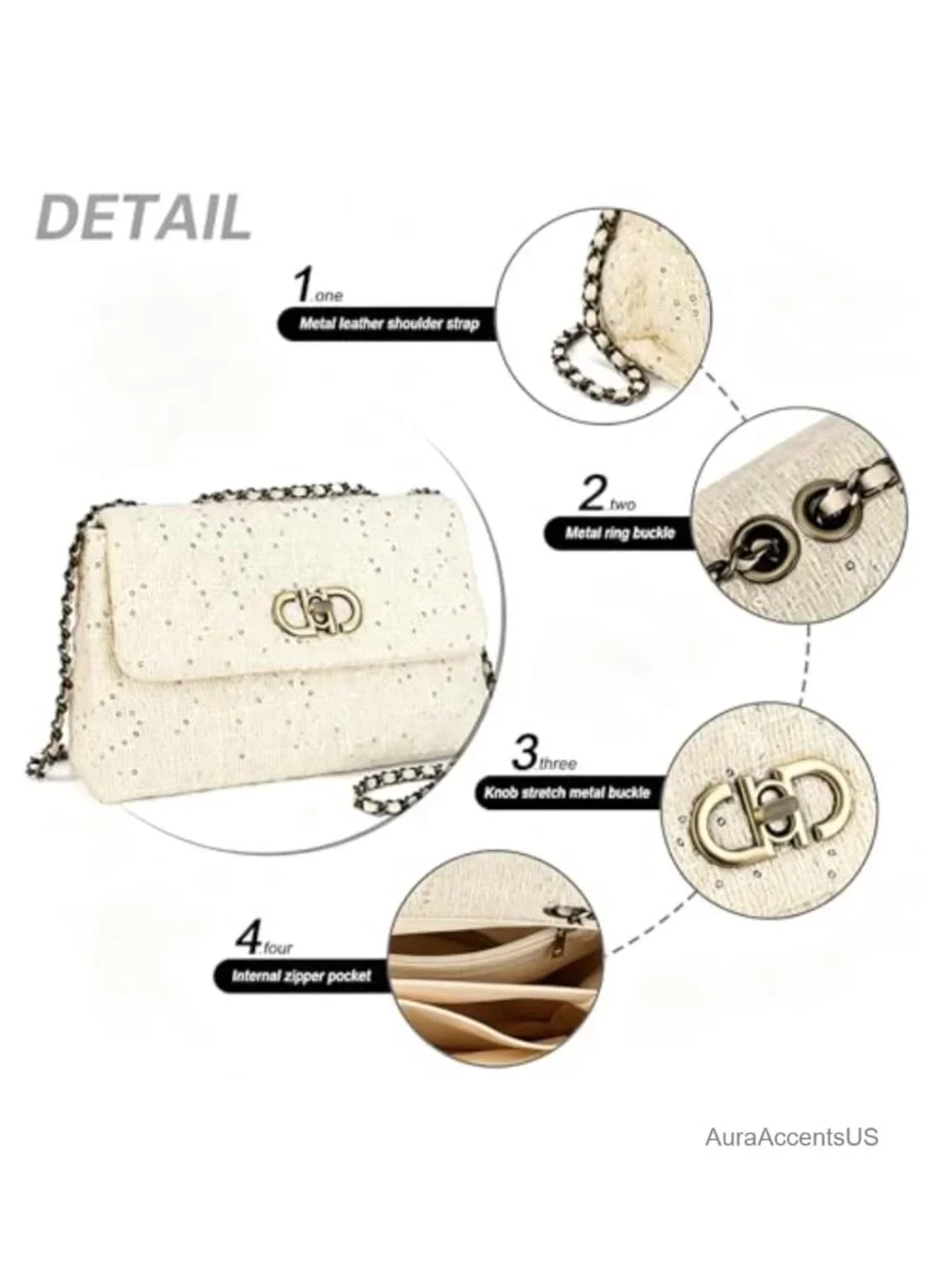 Tweed Quilted Crossbody Bag Flap Evening Clutch Purse